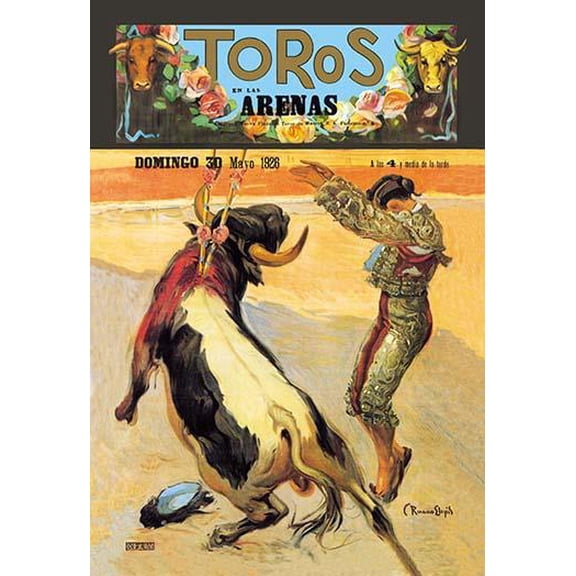 Toros en las Arenas Museum quality giclee print canvas wrap(20" x 30")