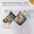 thumbnail image 4 of Yayeee Oven Mitts and Pot Holder Set of 2 Heat Resistant Kitchen Gloves Baking Hot Pad, Pine Tree at Dawn, 4 of 5