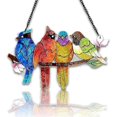 thumbnail image 1 of Stained Glass Window Hanging - Birds on a Branch Stain Glass Suncatcher, Double Side Glass Panel Window Hangings Decor, 1 of 5