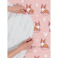 thumbnail image 4 of Dog Lover Reversible Bedspread Set, Little Corgi Jumping Running and Standing Cartoon Hearts Background, Pillow Shams & Comforter Microfiber Bedding Set, 3 Sizes, Coral Orange White, by Ambesonne, 4 of 4