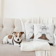 thumbnail image 4 of Ambesonne Funny Throw Pillow Cover 2 Pack, Dog Upside down Relax, 24", White Brown, 4 of 5