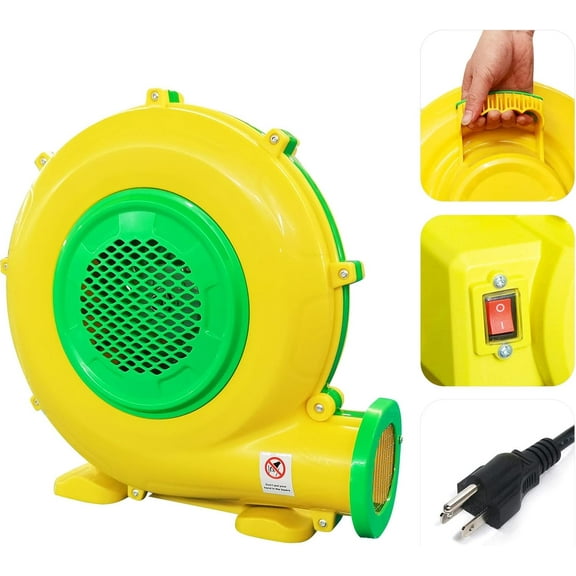 Air Blower for Inflatables, 950Watt 1.25HP Bounce House Blower, Inflatable Bubble House Blower, Electric Fan Pump for Outdoor Inflatable Paint Booth Water Slid, Bouncy Castle, Jumper, Blower Corded