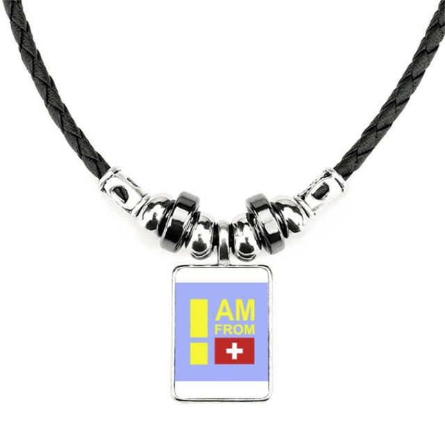 soy de suiza collar a mano colgante de cuerda de cuero Unbranded M
