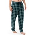 thumbnail image 4 of Pantalón de pijama Fruit of the Loom, tejido de franela teñido con hilo, verde, 4 of 5