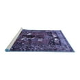 thumbnail image 2 of Ahgly Company Machine Washable Indoor Round Animal Blue Traditional Area Rugs, 3' Round, 2 of 4