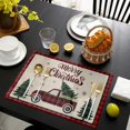 thumbnail image 4 of Juego de 6 manteles individuales resistentes al calor para mesa de comedor, manteles individuales de cuadros rojos, copos de nieve y alces navideños, para decoración de interiores y, 4 of 6