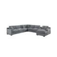 thumbnail image 6 of Celine Light Gray Chenille Sectional Rt-Facing Chaise Cupholders Charging Ports, 6 of 6