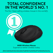 Logitech M185 Wireless Mouse, 2.4GHz with USB Mini Receiver, 12-Month Battery Life, 1000 DPI Optical Tracking, Ambidextrous PC/Mac/Laptop