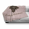 thumbnail image 3 of Labrador Soft Flannel Fleece Throw Blanket, Modern Retriever Portrait with Grumpy Face Purebred House Pet Illustration, Cozy Plush for Indoor and Outdoor Use, 50" x 60", Pale Pink Brown, by Ambesonne, 3 of 6