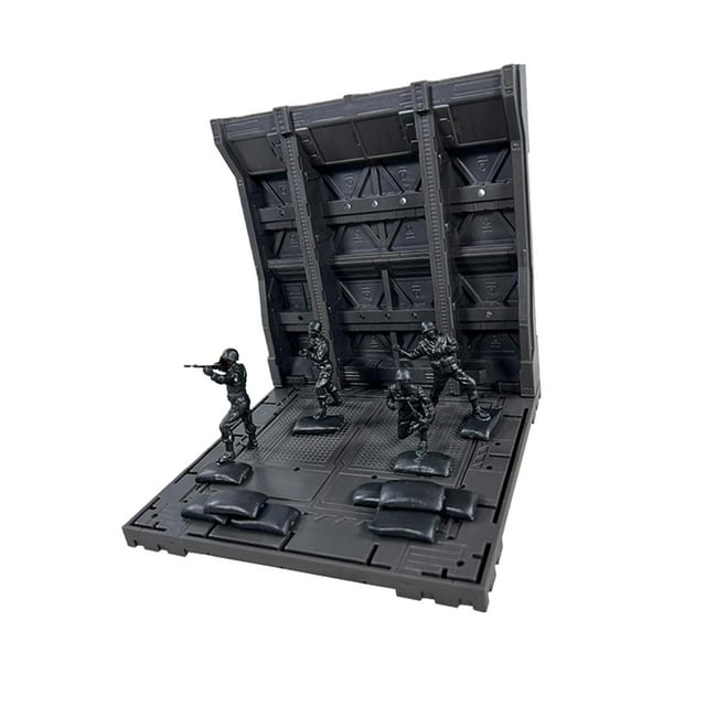 HILABEE Garage Battlefront Base Scene Battle Fighter Layouts for Hobby Models Robots Style D
