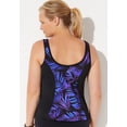 thumbnail image 2 of Swimsuits for All Women's Chlorine Resistant Sweetheart Zip Front Tankini Top, 2 of 6