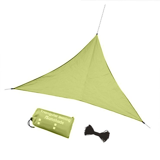 Impermeable 6.5 'x 6.5' X 6.5 'Triangle Sand Sun Shade Sombrilla 160 GSM Tela de Bloque UV para Carport Exterior Pérgola Instalaciones de Actides verde Baoblaze vela de sombra de sol