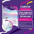 thumbnail image 2 of Vinil Adhesivo Holográfico A4 20 Hojas Imprimible Inkjet CURSOR blanco A4, 2 of 6