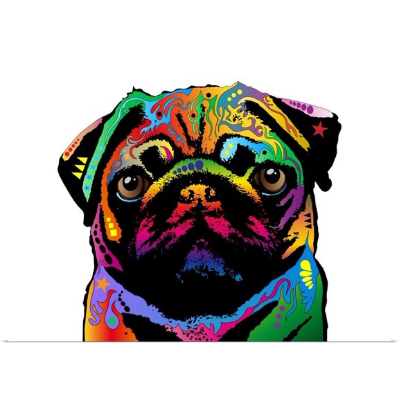 Great BIG Canvas | Rolled Michael Tompsett Poster Print entitled Pug Dog
