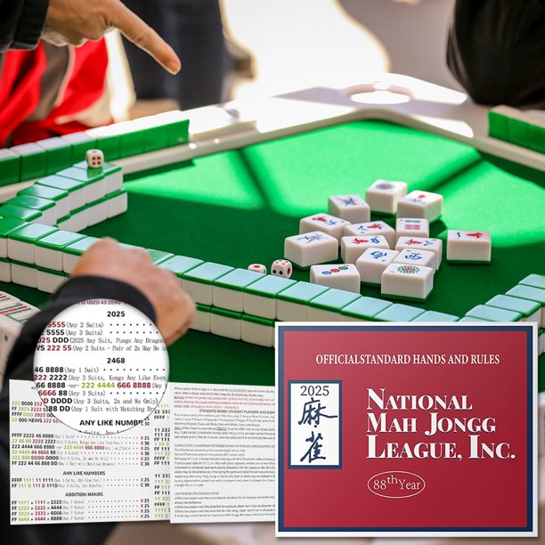 2025 Manos y reglas Cartas de Mahjong Tarjeta de puntuación de Mahjong Suministros divertidos para juegos de Mahjong para principiantes