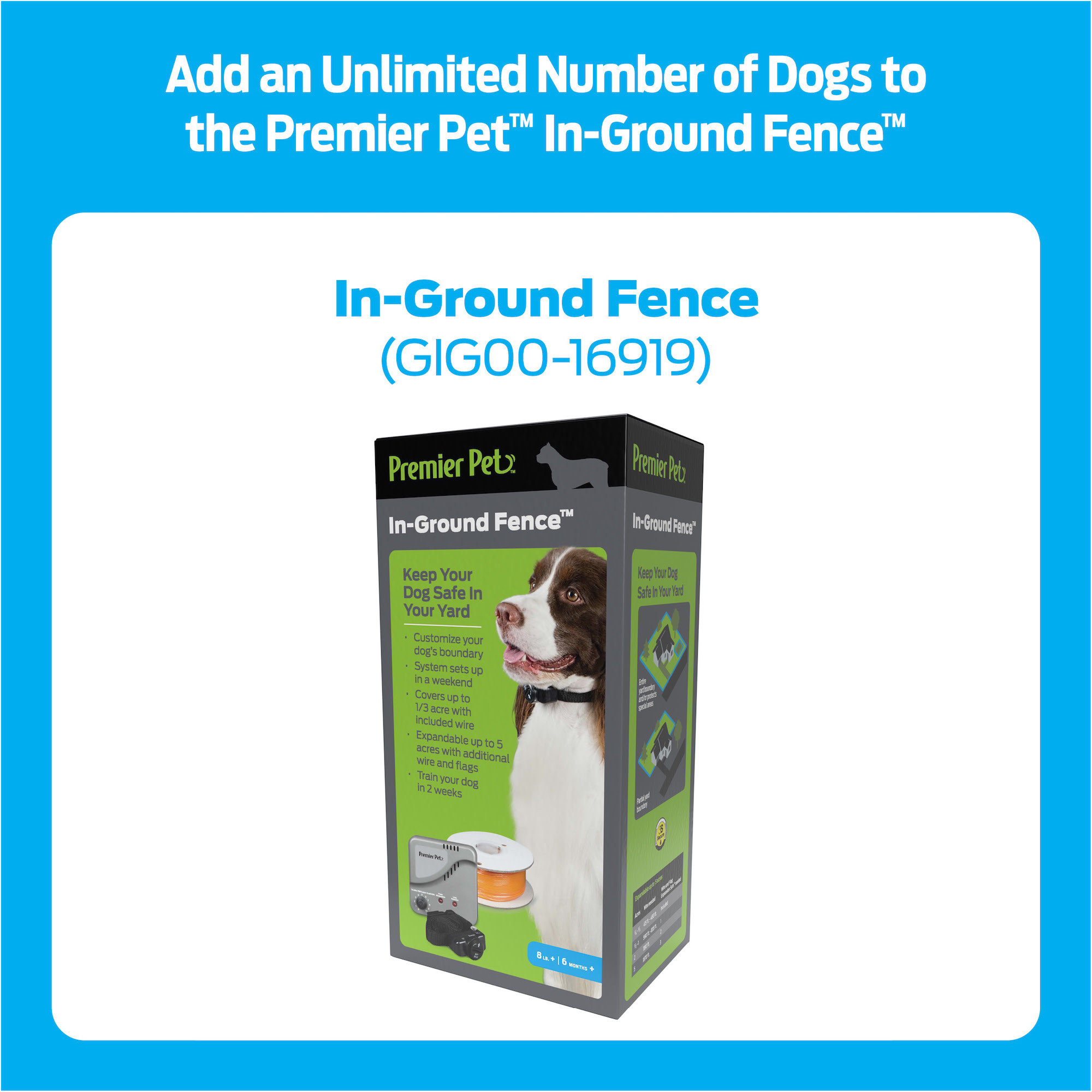 Premier Pet In-Ground Add-A-Dog: Adds Unlimited Dogs to Premier Pet In-Ground Fence, Additional or Replacement Collar, Adjustable, Waterproof, Tone & Static Correction, Low Battery Indicator - image 3 of 10