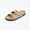 PU-Khkia, variant on BERANMEY Unisex Cork Footbed Sandal for Womens Flat Slide Sandals Cork Footbed 2 Straps Adjustable Buckle Slip on Sandals with Comfort Arch Support for Slippers