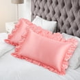 thumbnail image 3 of Unique Bargains Retro Satin Ruffle Pillowcases Envelope Closure 2pcs, 3 of 8