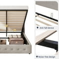 thumbnail image 6 of Allewie Full Size Lift Up Platform Storage Bed Frame with Button Tufted Wingback Headboard, Light Beige, 6 of 10