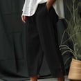 thumbnail image 1 of Pantalones capri Augper Fashion de verano para mujer, informales, holgados, con bolsillos y cintura elástica, 1 of 6