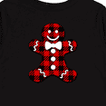 thumbnail image 4 of Inktastic Buffalo Plaid Gingerbread Man Boys or Girls Long Sleeve Toddler T-Shirt, 4 of 5