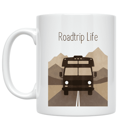 Roadtrip Life Adventure Mug - Travel Enthusiast - 11 oz Ceramic Coffee Mug