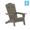 thumbnail image 2 of Flash Furniture Newport Adirondack Chair with Cup Holder, Weather Resistant HDPE Adirondack Chair in Brown, Set of 4, 2 of 13