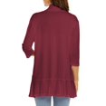 thumbnail image 3 of Women's Casual Lightweight Open Front Cardigans Soft Draped Ruffles 3/4 Sleeve Cardigan Open Front Cardigan Draped Ruffles Soft Knit Sweaters, 3 of 5
