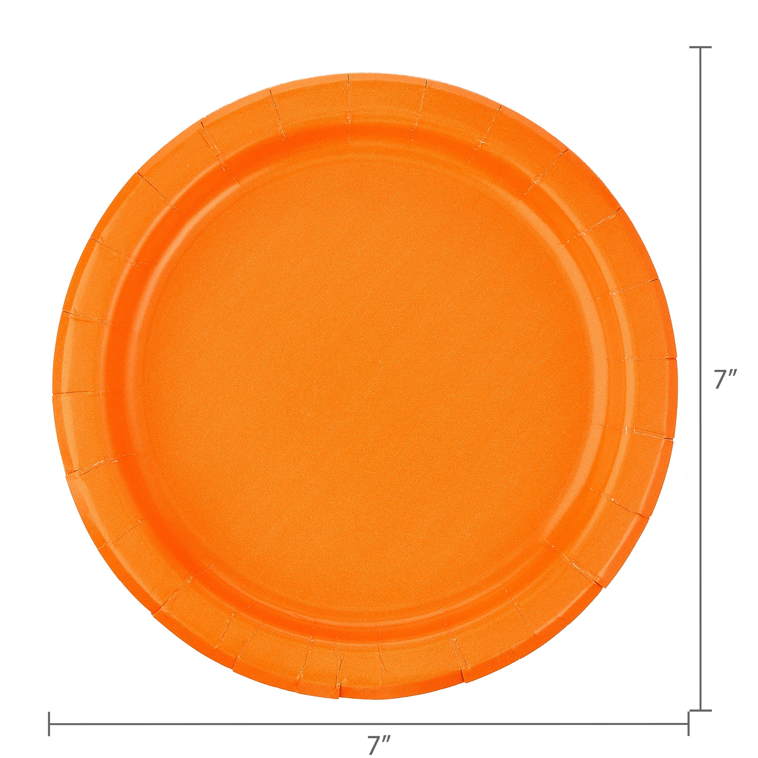 (6 pack) Disposable Paper Plates, 7", Tangerine, 24 Count, by Way To Celebrate