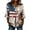Red, variant on Women's Independence Day American Flag Star Print Independence Day 3/4 Sleeve Notch V Neck Casual Top Patriotic Graphic Tee 4th of July Casual Blouses Red L