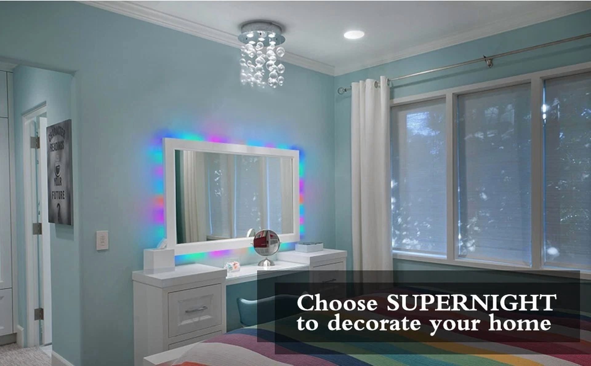 16.4Ft Led Strip 3528 Smd Rgb Rope Tape Fairy Light 12V For Party Tv Bar Bedroom