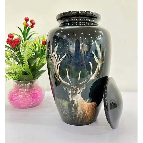 Deer Cremation Urns for Human Ashes Adult Male and Cremation Urns for Ashes Adult Female Deer Print Cremation Urns for Human
