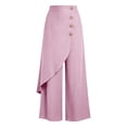 thumbnail image 6 of Palazzo Pants for Women Asymmetrical Wrap Button Wide Leg Pants with Pockets Plus Size Fashion Clothing, 6 of 7