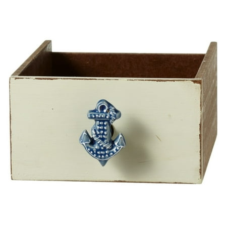 - Blue Ships Anchor Drawer Knob Pull Ceramic