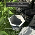 thumbnail image 4 of 12" Hexagonal Flower Pot - Blue and White Floral, 4 of 7
