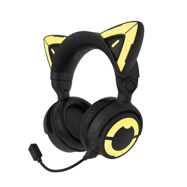 YOWU RGB Cat Ear Headphones 4, Customizable Lighting and Effect via APP