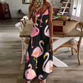 thumbnail image 3 of Flamingo Pattern Sleeveless Dress for Women Clothing Female Women's Summer Skirt, 3 of 7