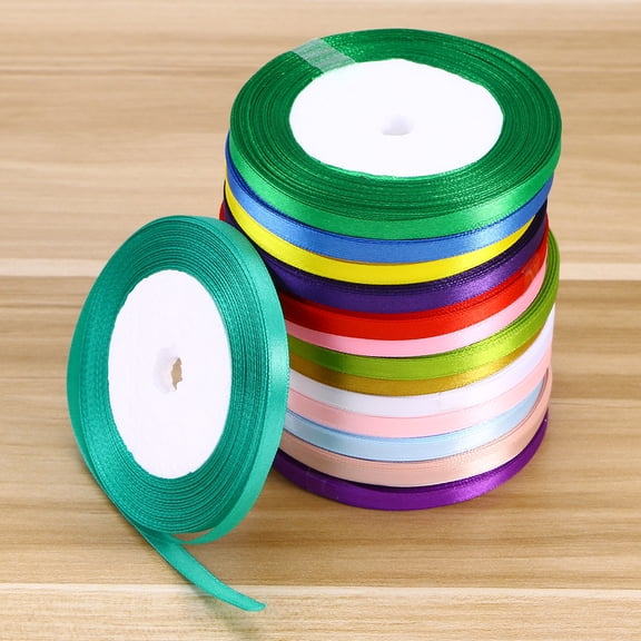 FOMIYES Silk Ribbon Roll in Green for DIY Wedding Decor Floral Design and Hairbow Making