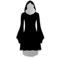 thumbnail image 2 of FEIFLY Women Halloween Print Hooded Dress Long Sleeved Long Dresses Solid Color Festival Clothing, 2 of 4