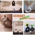 thumbnail image 4 of Black Donut Vase Hollow Ceramic Vase for Flowers Handmade Minimalist Boho ins Style Modern Home Decor for Wedding Dinner Table Party Living Room Office Bedroom（M, 4 of 4