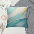 thumbnail image 2 of QZHH  Marble Texture Turquoise and Gold Silver Decorative Throw Pillow Covers Luxury Abstract Fluid Art Ink Soft  Pillow Case Square Cushion Covers for Couch Sofa, 2 of 5