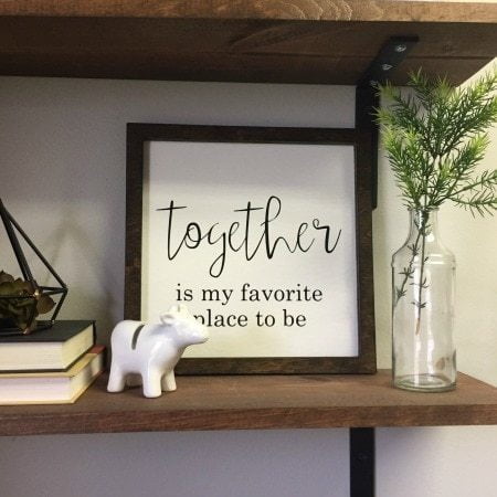 Together is my Favorite Place Wooden Sign Framed Farmhouse (Best Place Hollywood Sign)