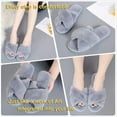 thumbnail image 3 of Ginisom Women's Fuzzy Slippers Cross Band Fluffy Open Toe House Slide Slipper, 3 of 6