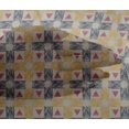 thumbnail image 4 of oneOone Viscose Chiffon Fabric Check & Triangle Ikat Printed Fabric 1 Yard 42 Inch Wide, 4 of 4