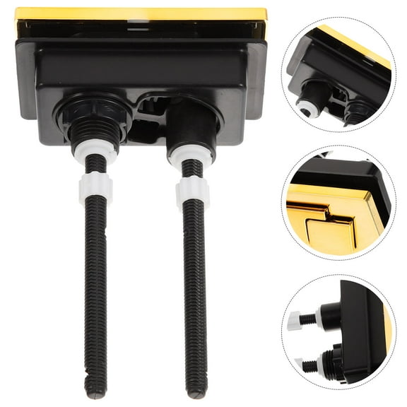 CRAFTHROU Bathroom Toilet Button Dual Flush Button Golden 1Set For Water Saving