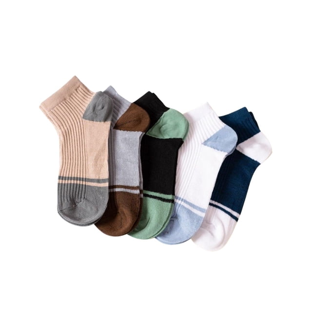 Set de Calcetines cortos para hombre MUYTU pack de 5 pares Unitalla colores lisos