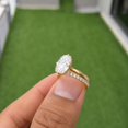 thumbnail image 6 of vylahjewellery Cushion Cut Moissanite Engagement Ring, 14K Yellow Gold Vermeil Moissanite Bridal Ring with Pave Matching Band, Promise Ring for Women, 6 of 7