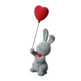 thumbnail image 3 of predolo Heart Rabbit Statue Animal Sculpture Collectible Art Craft Ornament Easter Bunny Gray, 3 of 8