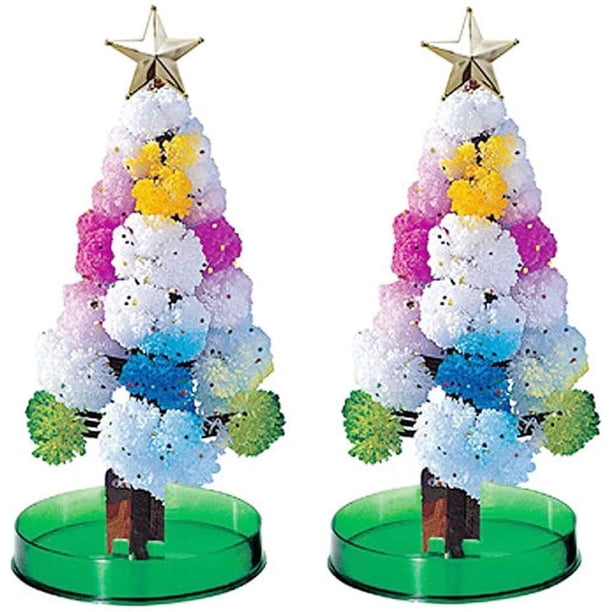 Árbol mágico de 2 piezas para el día del árbol, papel de cristal de bricolaje, árbol mágico en crecimiento, presenta un kit novedoso para niños, juguetes educativos y de fiesta divertidos (color)
