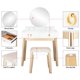 thumbnail image 1 of Vanity Dressing Table Set with Makeup Mirror, Muti-Functional Writing Desk, Bedroom Vanities Tables w/Benches & 4 Drawers,White Zimtown Modelo, 1 of 6